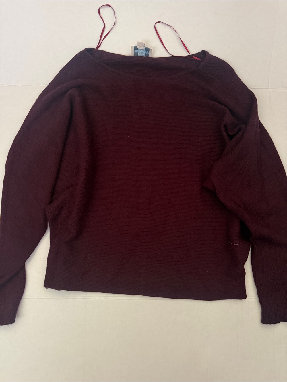 Off-the-Shoulder Burgundy Sweater